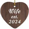 Designsify Christmas Tree Decoration, Wife Established EST. 2024, Heart Ornament D, Gifts for Birthday Anniversary Valentines Mom Mothers Fathers Day Party, to Men Women Him Her Friend Mom Dad view 1