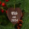 Designsify Christmas Tree Decoration, Wife Established EST. 2024, Heart Ornament D, Gifts for Birthday Anniversary Valentines Mom Mothers Fathers Day Party, to Men Women Him Her Friend Mom Dad view 3