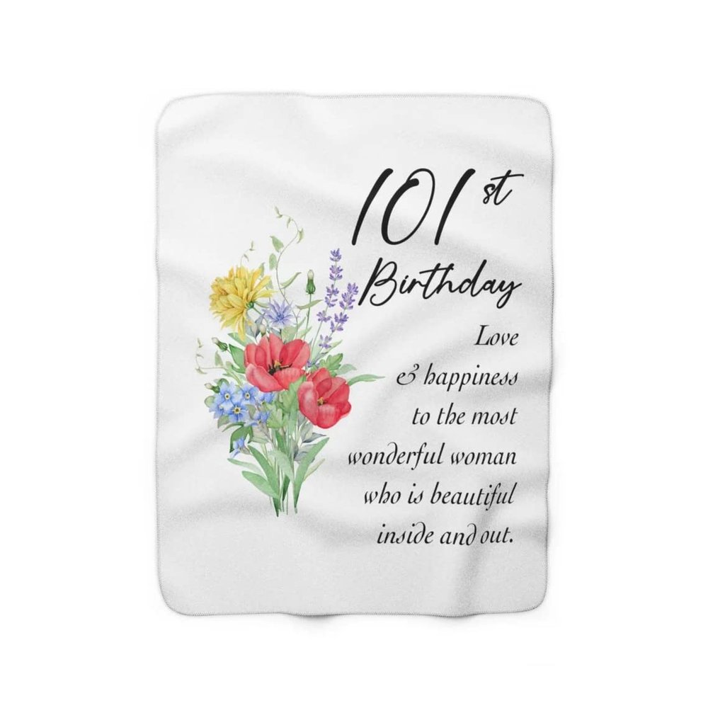 101st Birthday Blanket for Her - 101 Year Old Birthday Gifts for Women - Personalized Throw Blankets for Mom Grandma Est 1921 Sherpa Fleece