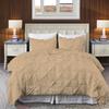 800 Thread Count Pinch Pleated Duvet Cover Set 5 Piece 100% Egyptian Cotton Bedding Set with Zipper & Corner Ties, Breathable Durable Soft Luxury Pintuck Duvet Cover & 4 Pillow Shmas (Taupe, King) view 1