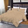 800 Thread Count Pinch Pleated Duvet Cover Set 5 Piece 100% Egyptian Cotton Bedding Set with Zipper & Corner Ties, Breathable Durable Soft Luxury Pintuck Duvet Cover & 4 Pillow Shmas (Taupe, King) view 2