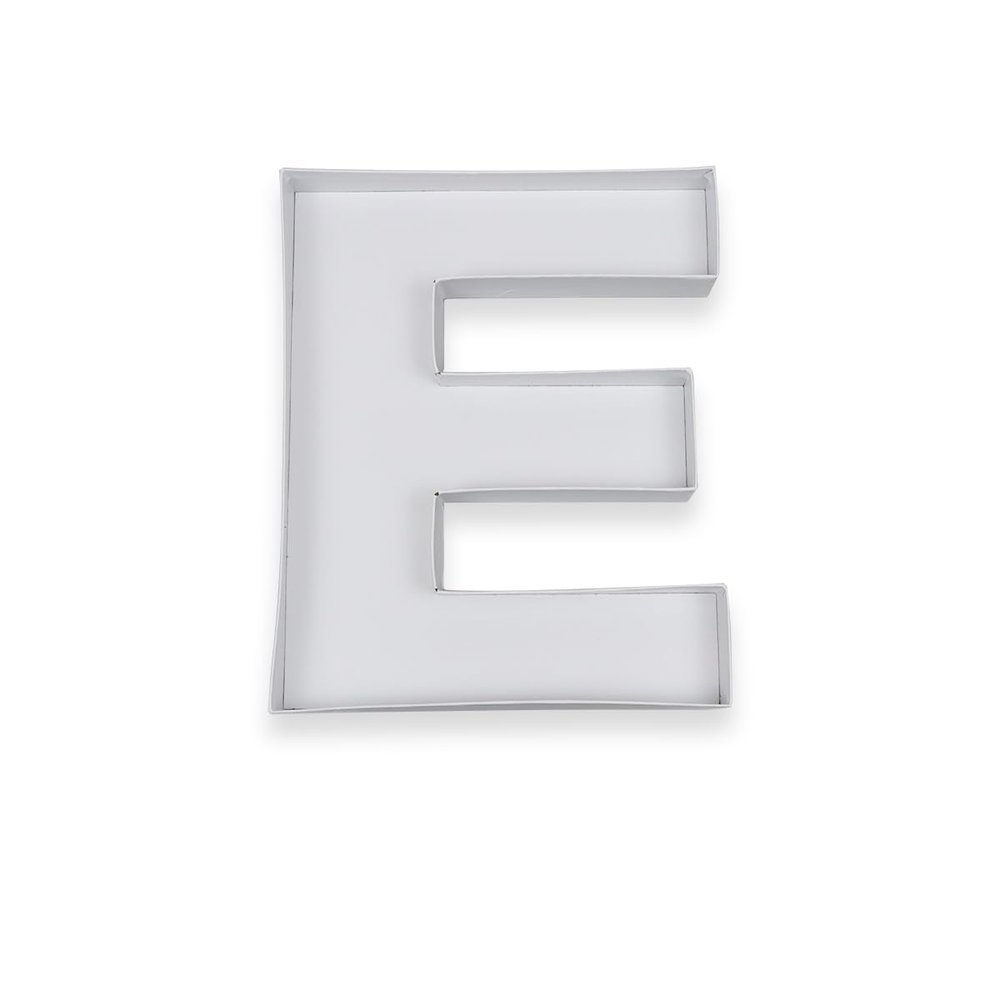 10" E Shaped Cardboard Letter Mache Chocolate Sweets Candy Container Box (White,E )
