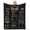 aisdfhsa 90th Birthday Gifts for Women Men - Back in 1936-90 Year Old Birthday Gifts for Men Throw Blanket 60Lx50W