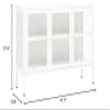 GOLINPEILO Metal Sideboard Storage Cabinet with Adjustable Shelf and 3 Glass Doors, Steel Cabinet Home Office Storage Cabinet, White Cabinet Organizer 41.3"x13.8"x27.6"(A) view 2