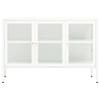 GOLINPEILO Metal Sideboard Storage Cabinet with Adjustable Shelf and 3 Glass Doors, Steel Cabinet Home Office Storage Cabinet, White Cabinet Organizer 41.3"x13.8"x27.6"(A) view 4