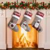 Amidaky Christmas Stockings Personalized Set of 6 Christmas Stockings Bulk 22 inch Santa Snowman Reindeer for Holiday Fireplace Decoration Red and Grey view 2