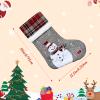 Amidaky Christmas Stockings Personalized Set of 6 Christmas Stockings Bulk 22 inch Santa Snowman Reindeer for Holiday Fireplace Decoration Red and Grey view 4