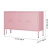 LINGZOE 2 Door Steel Storage Cabinet Pink TV Stand for Living Room,Metal Locker Storage Cabinet for Bedroom Balcony view 3