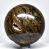 HQRP 59mm Peruvian Stromatolite Sphere Natural Druzy Crystal Polished Decor Ball Banded Algae Fossil Mineral Stone + Stand view 1
