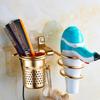 GOTOTOP Wall Mounted Hair Dryer Holder Aluminum Wall Mounted Hair Dryer Holder Wall Mounted Hair Dryer Holder with Fixing Screws for Bathroom Shower Hotel Barber(Gold) view 1