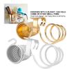 GOTOTOP Wall Mounted Hair Dryer Holder Aluminum Wall Mounted Hair Dryer Holder Wall Mounted Hair Dryer Holder with Fixing Screws for Bathroom Shower Hotel Barber(Gold) view 2