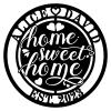 Custom Metal Home Sweet Home Sign, Personalized Home Sweet Home Metal Wall Decor, Personalized Anniversary Wedding Gift view 1