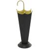 Deco 79 Metal Abstract Upside Down Kitschy Umbrella Stand with Gold Handle, 10" x 9" x 27", Black view 1