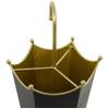 Deco 79 Metal Abstract Upside Down Kitschy Umbrella Stand with Gold Handle, 10" x 9" x 27", Black view 2