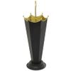 Deco 79 Metal Abstract Upside Down Kitschy Umbrella Stand with Gold Handle, 10" x 9" x 27", Black view 3