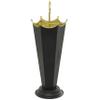 Deco 79 Metal Abstract Upside Down Kitschy Umbrella Stand with Gold Handle, 10" x 9" x 27", Black view 4