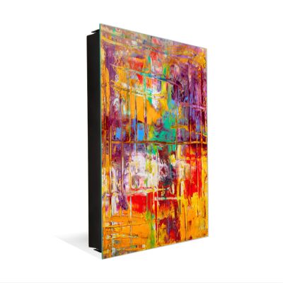 Concept Crystal Wall Mount Key Box Together with Decorative Dry Erase Board KN15 Art Series