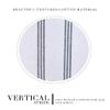 HALL & PERRY Modern Transitional White Stripe Shower Curtain with Tassels - Vertical Black Lines Striped 100% Cotton, 72" x 84" view 2