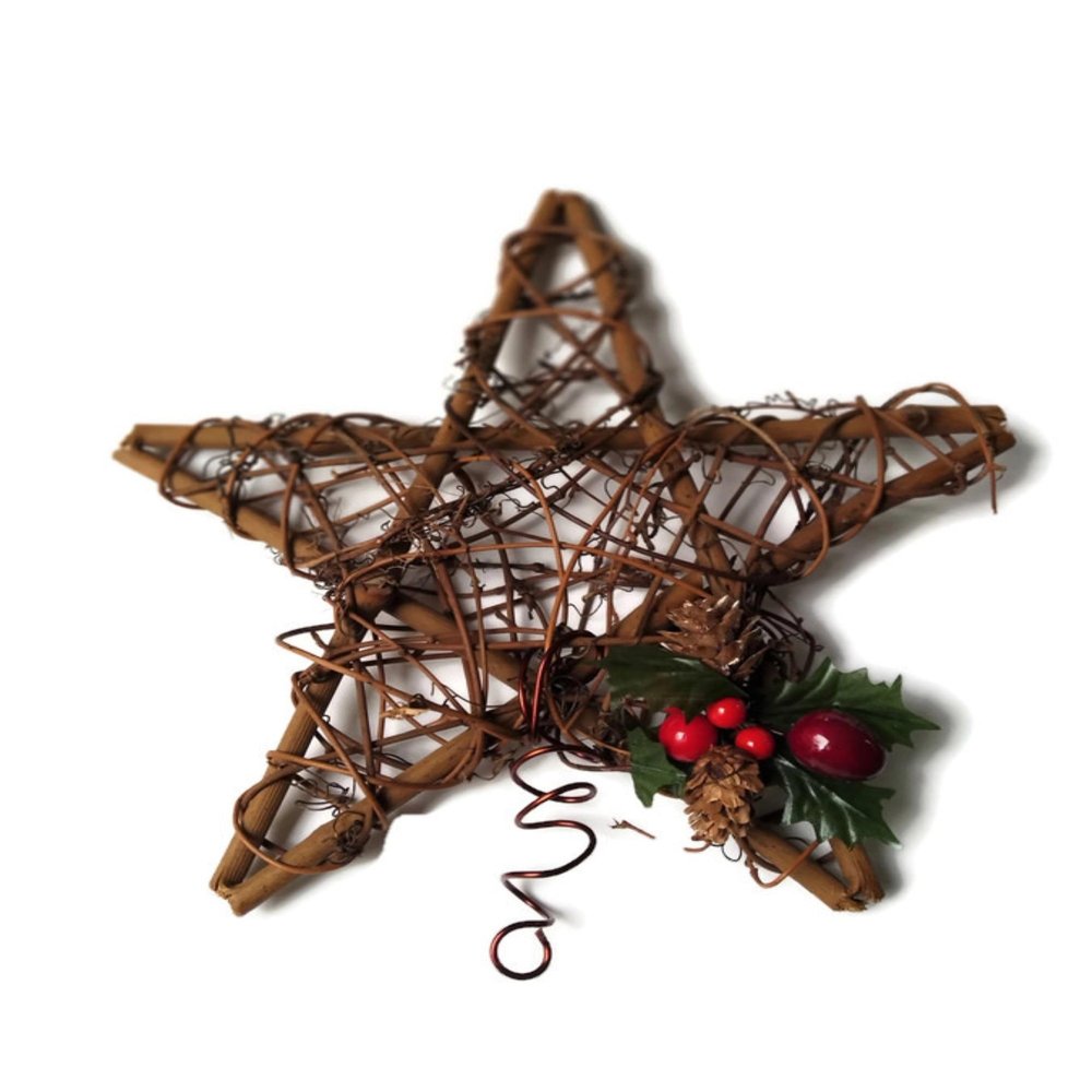 Wood Christmas Tree Star in Choice of Large or Small