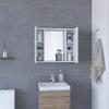 Hops Medicine Cabinet, Double Door, Mirror, One External Shelf, White view 2