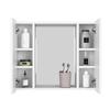 Hops Medicine Cabinet, Double Door, Mirror, One External Shelf, White view 3