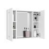 Hops Medicine Cabinet, Double Door, Mirror, One External Shelf, White view 4