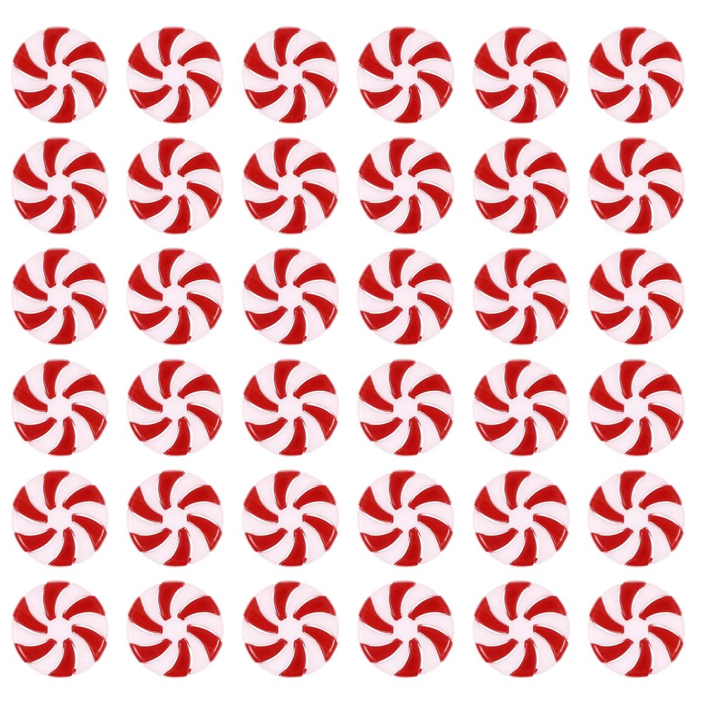 100Pcs Christmas Tree Decorations 25mm Peppermint Ornaments Candy Christmas Decorations for DIY Craft
