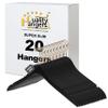 20 Luxury 16.5" Ultra Thin Space Saving Black Wooden Hangers, 360 Degree Swivel Hook, Best for Suit, Coat Hangers Shirts, Blouses, Pant, Dress Hangers Black with Gold Hook (Black, No Bar, 20) view 1