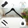 20 Luxury 16.5" Ultra Thin Space Saving Black Wooden Hangers, 360 Degree Swivel Hook, Best for Suit, Coat Hangers Shirts, Blouses, Pant, Dress Hangers Black with Gold Hook (Black, No Bar, 20) view 2