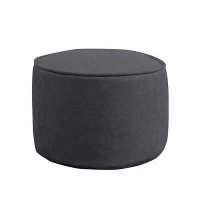 WinDot Round Pouf Foot Stool Ottoman Removable Washable Foot Rest Bean Bag Floor Chair for Living Room Bedroom Nursery Kids Room Home Decor (Darkgrey)
