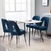 Rhomtree Set of 4 Kitchen Chair Modern Upholstered Dining Chairs Desk Chair Side Chair with Metal Legs Fabric Dining Comfy Accent Chair (Blue, Set of 4) view 1