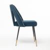 Rhomtree Set of 4 Kitchen Chair Modern Upholstered Dining Chairs Desk Chair Side Chair with Metal Legs Fabric Dining Comfy Accent Chair (Blue, Set of 4) view 4