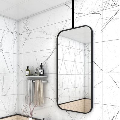 Modern Gold/Black Ceiling Mounted Mirror Square Large 40cmx70cm 50cmx70cm Ceiling Hanging Mirror, Bathroom Floating Vanity Makeup Mirrors Entrance Hallway Wall Decorative Mirror ( Color : Black , Size