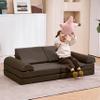 jela Kids Couch Safety Certified Play Couch Soft Kids Sofa with Machine Washable Cover Thick Foam Fort Building Set for Playroom Indoor (57"x28"x18", Charcoal) view 2