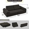 jela Kids Couch Safety Certified Play Couch Soft Kids Sofa with Machine Washable Cover Thick Foam Fort Building Set for Playroom Indoor (57"x28"x18", Charcoal) view 3