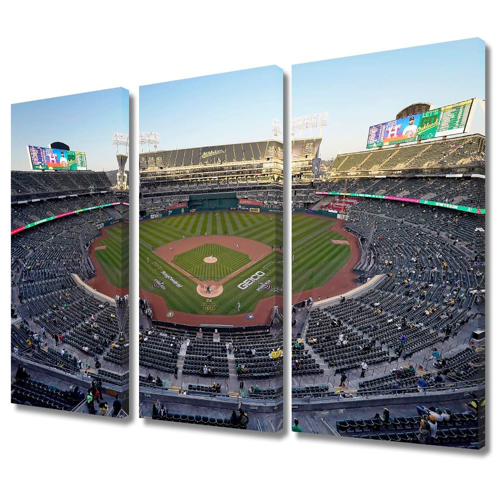 TUMOVO Baseball Stadium Skyline Wall Art for Living Room O.Co Arena Wall Decor Sports Field Framed Wall Painting Canvas Prints House Decoration for Bedroom Modern Artwork Office Wall Art, 36" Wx24 H