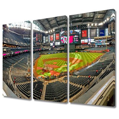 TUMOVO House Decorations Chase Field Wall Pictures for Living Room American Baseball Pictures Canvas Wall Art Modern Wall Painting 3 Panel Prints Wall Art on Canvas Framed Ready to Hang, 36" Wx24 H