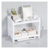 KIZQYN Bookcase Simple Style Double-Layer Plastic Desk Storage Bag Sundries Storage Rack Small Bedroom Bookshelf Stationery Placement Bookshelf (Size : 1) view 3