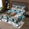 Aztec Bedspread African Tribal Horse Printed Quilted,Farm Animals Coverlet Set Ethnic Tribe Arrow Dream Catcher Quilt Set Twin,Southwest Native Exotic Nordic Style Room Decor view 1