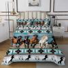 Aztec Bedspread African Tribal Horse Printed Quilted,Farm Animals Coverlet Set Ethnic Tribe Arrow Dream Catcher Quilt Set Twin,Southwest Native Exotic Nordic Style Room Decor view 2