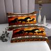 Brown Aztec Bedspread African Tribal Horse Printed Quilted,Farm Animals Coverlet Set Ethnic Tribe Arrow Dream Catcher Quilt Set Queen,Southwest Native Exotic Nordic Style Room Decor view 4
