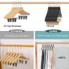 20 Luxury 16.5" Ultra Thin Space Saving Black Wooden Skirt Pant Hangers, 360 Degree Swivel Hook, Best for Suit, Coat Hangers Pants, Blouses, Dress Hangers Black with Gold Hook (Skirt/Blouse, 20) view 3
