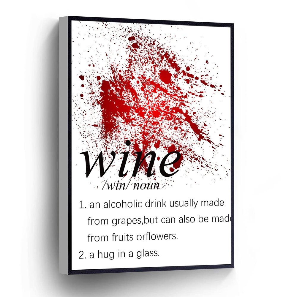 PUCHYUCT Canvas Wall Art Wine Definition Posters Wall Decor Stretched and Framed Ready to Hang for living room,bedroom,classroom etc (16" X 24")