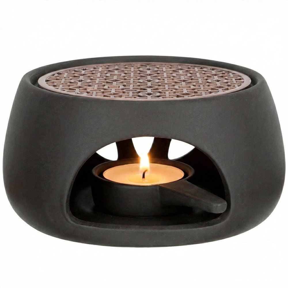 1 Set Teapot Warmer, 4.72 Inch Ceramic Tea Heater, Japanese Style Coffee Milk Heating Stove Home Office Restaurant