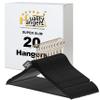20 Luxury 16.5" Ultra Thin Space Saving Black Wooden Hangers, 360 Degree Swivel Hook, Best for Suit, Coat, Shirts, Blouses, Pant, Dress Hangers Black with Gold Hook view 1