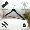 20 Luxury 16.5" Ultra Thin Space Saving Black Wooden Hangers, 360 Degree Swivel Hook, Best for Suit, Coat, Shirts, Blouses, Pant, Dress Hangers Black with Gold Hook view 2