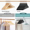 20 Luxury 16.5" Ultra Thin Space Saving Black Wooden Hangers, 360 Degree Swivel Hook, Best for Suit, Coat, Shirts, Blouses, Pant, Dress Hangers Black with Gold Hook view 3