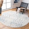 SAFAVIEH Tulum Collection Area Rug - 3' Round, Ivory & Turquoise, Moroccan Boho Distressed Design, Non-Shedding & Easy to Clean, Ideal for Entryway, Foyer, Accent Space, Bedroom (TUL270B) view 1