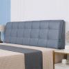 ZZYK King Size Adult Headboard Backrest Upholstered Button Reading Pillow Lumbar Support Bolster Wedge Cushion Couch Bed Pad Bunk Bed Bolster with Removable Cover,Blue,Paste 78.7"/200cm view 1