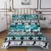 Aztec Bedspread African Tribal Horse Printed Quilted,Farm Animals Coverlet Set Ethnic Tribe Arrow Dream Catcher Quilt Set Queen,Southwest Native Exotic Nordic Style Room Decor view 2
